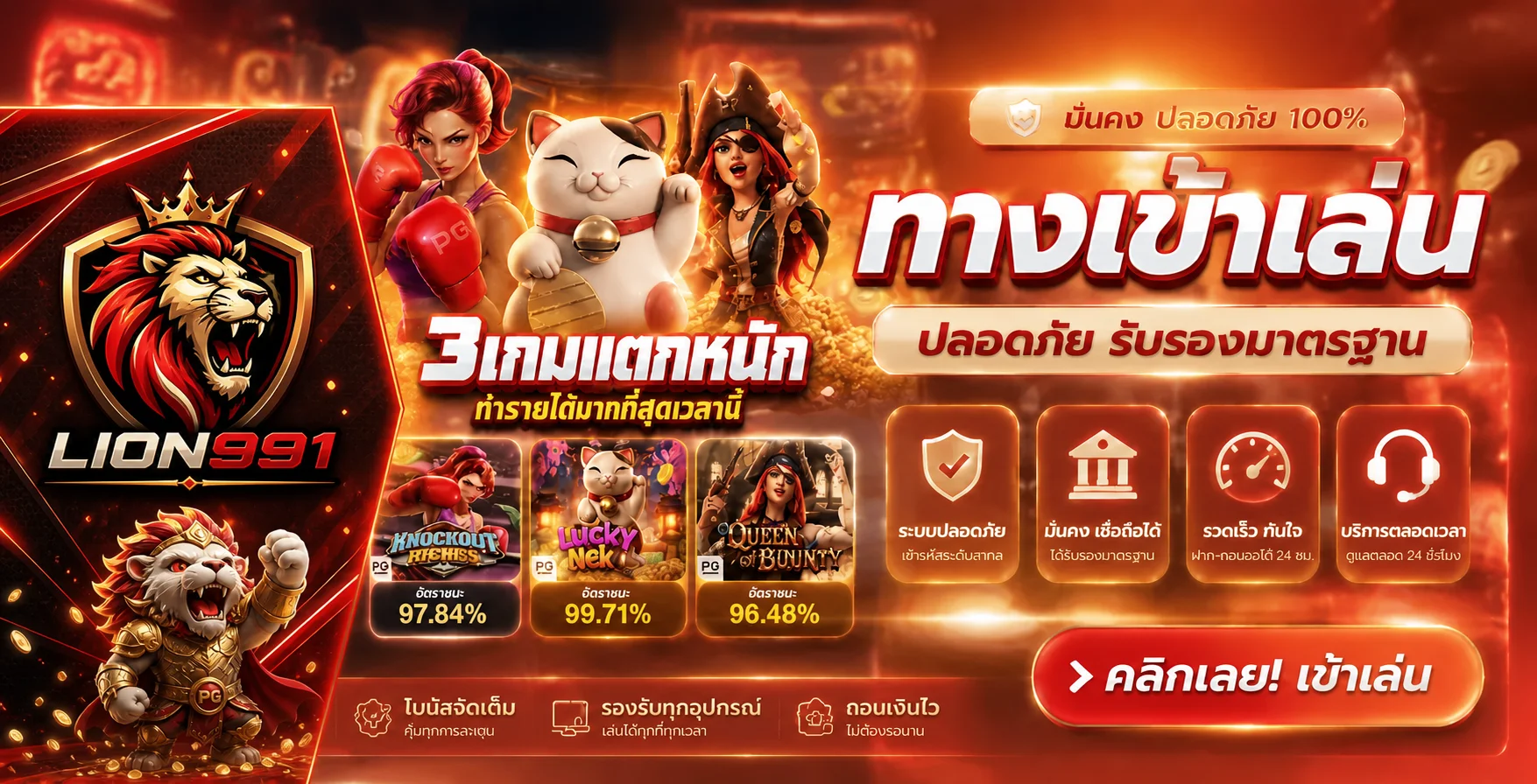 LION991 ทางเข้าเล่นเกม PG Soft และสล็อตยอดนิยม